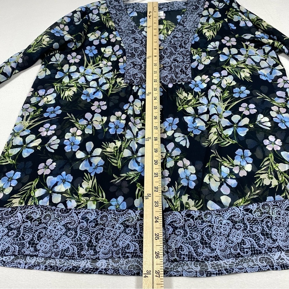 J.Jill Tunic Blouse Floral Cottagecore Bohemian Lightweight Medium Relaxed Fit‎ - Picture 6 of 8
